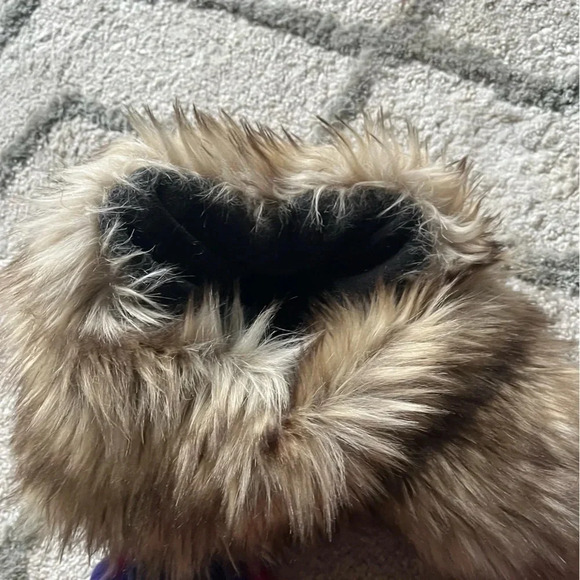 Aerie Wool Alpaca Knit Fur Pink purple  Trapper Winter Hat Pom Pom - Picture 8 of 9